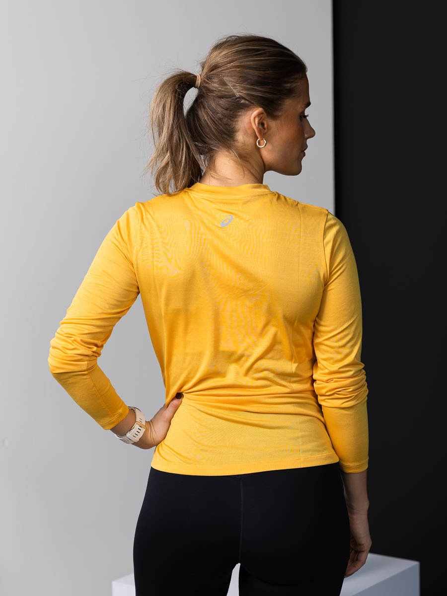 ASICS Mock Neck Run Long Sleeve Top Tiger Yellow
