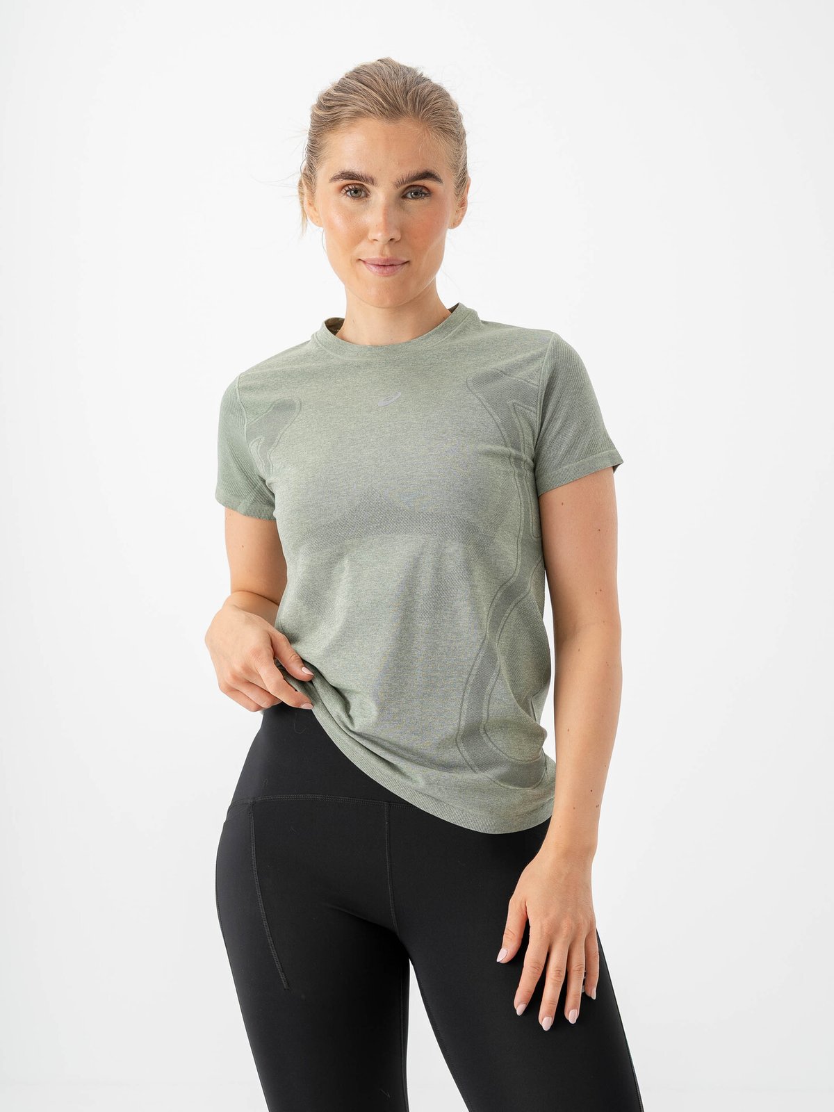 ASICS Road Seamless Short Sleeve Top Monument Blue/Whisper Green