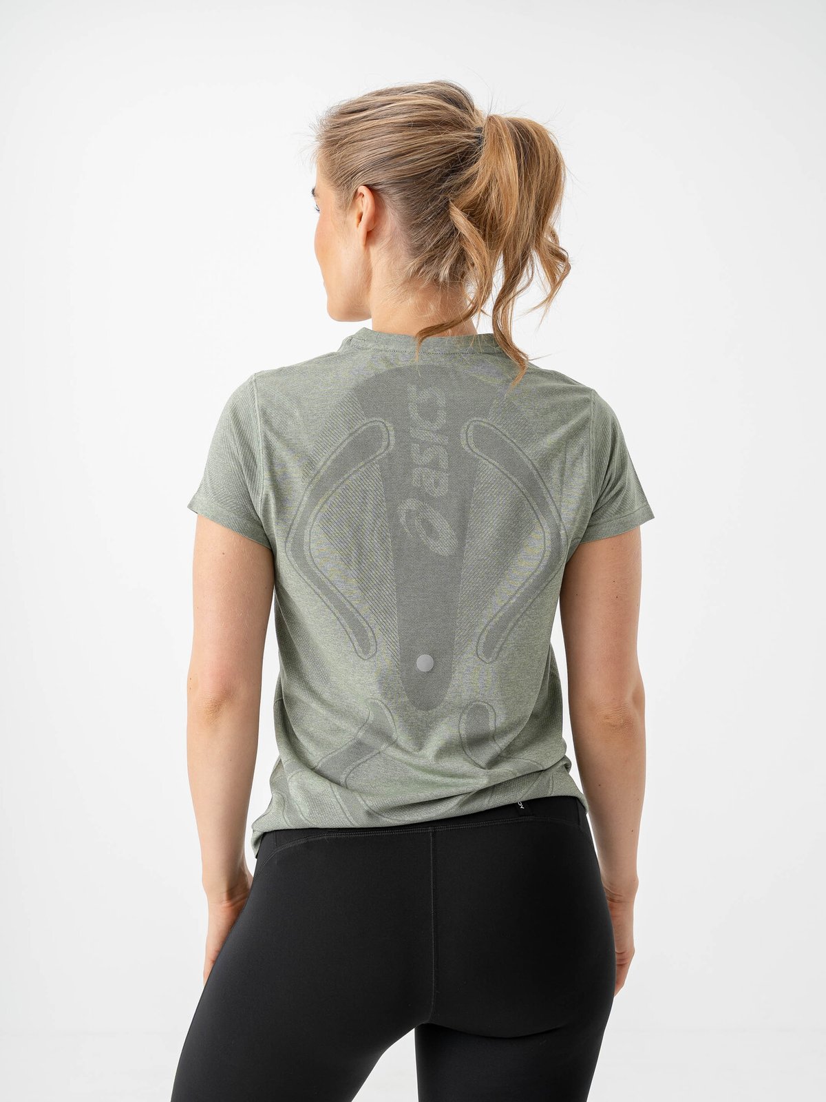 ASICS Road Seamless Short Sleeve Top Monument Blue/Whisper Green