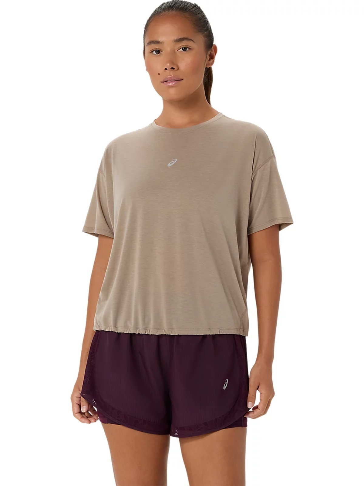 ASICS Nagino Run Short Sleeve Top Greige