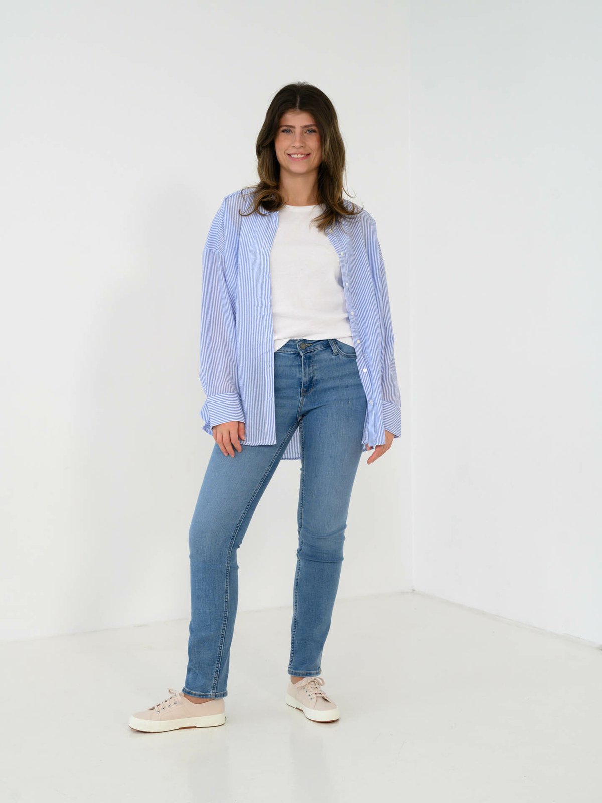 A-View Sonja shirt Blue/white stribe