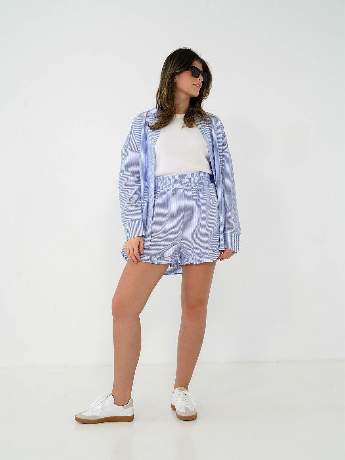 A-View Sonja shirt Blue/white stribe
