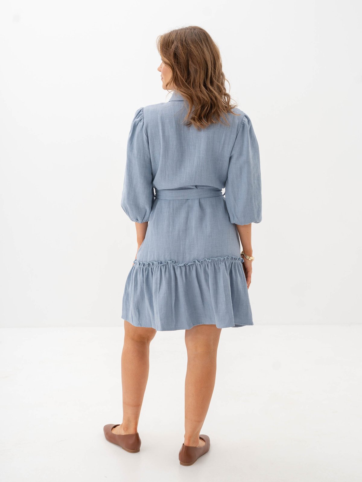 A-View Linen dress Dusty Blue