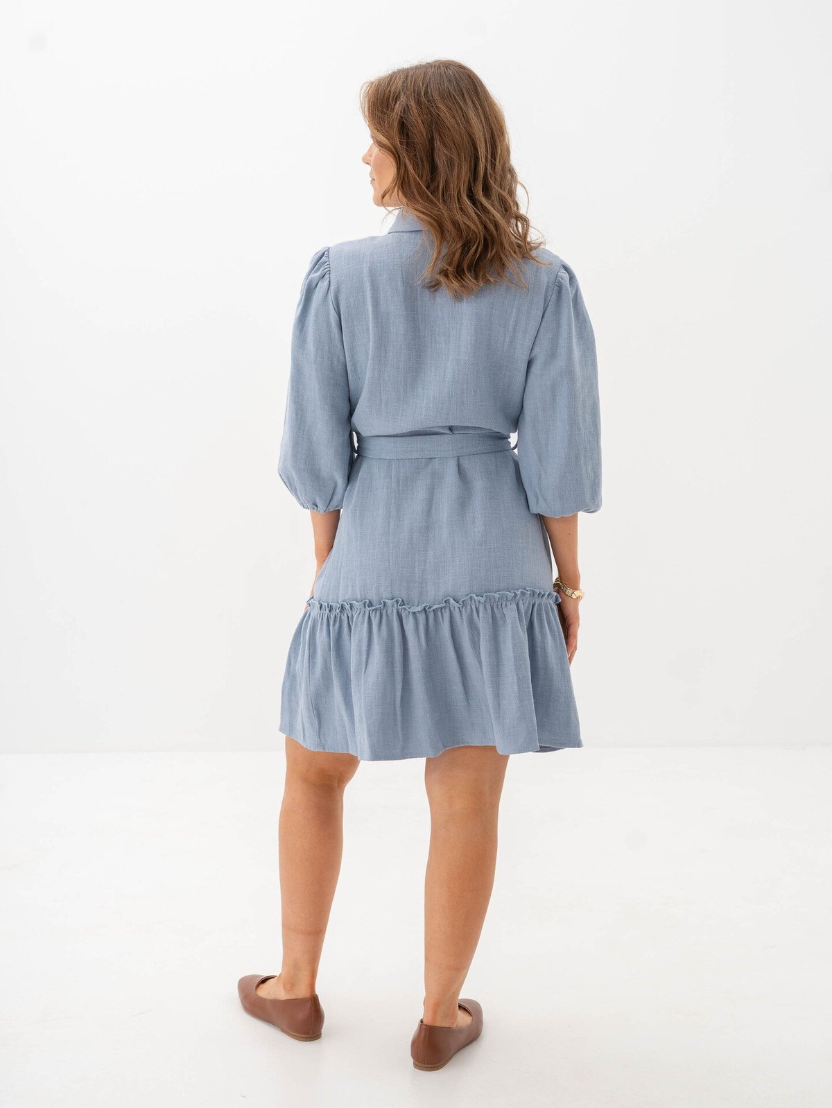 A-View Linen dress Dusty Blue
