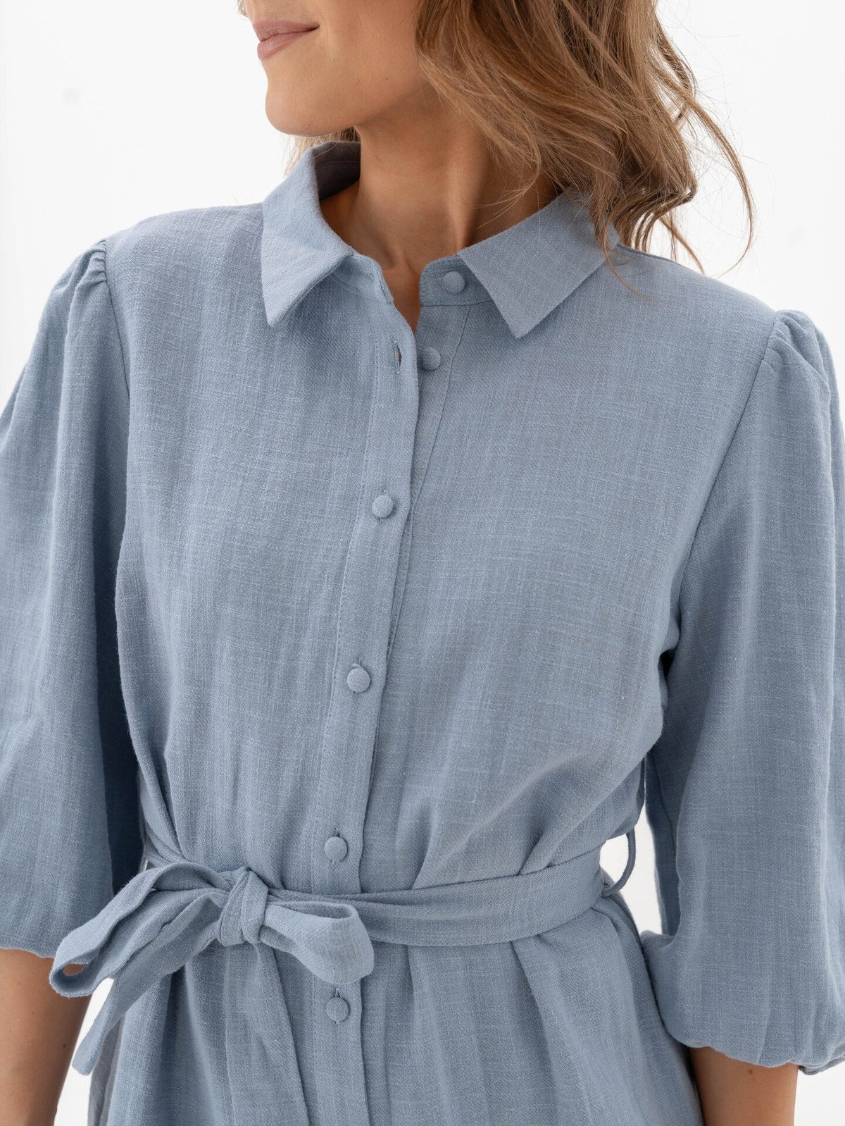A-View Linen dress Dusty Blue
