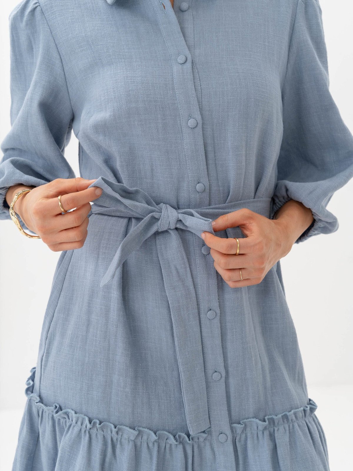 A-View Linen dress Dusty Blue
