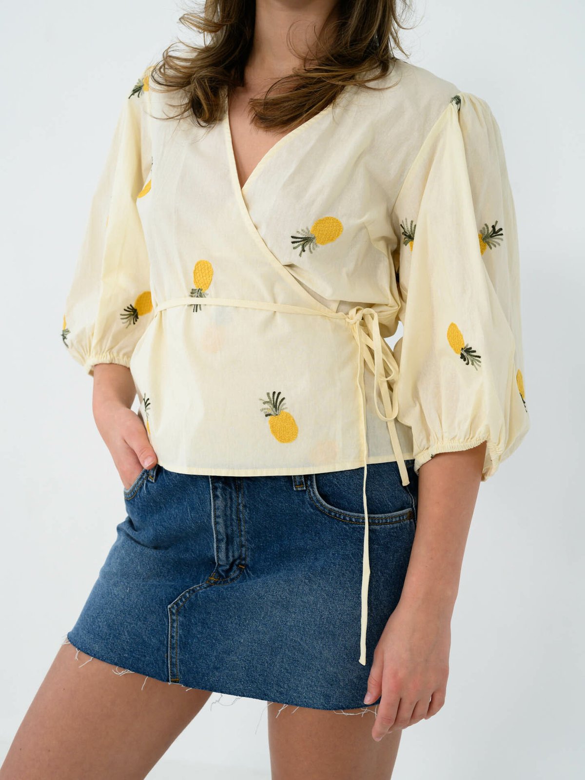 A-View Rebekka Fruit Blouse Sand/yellow