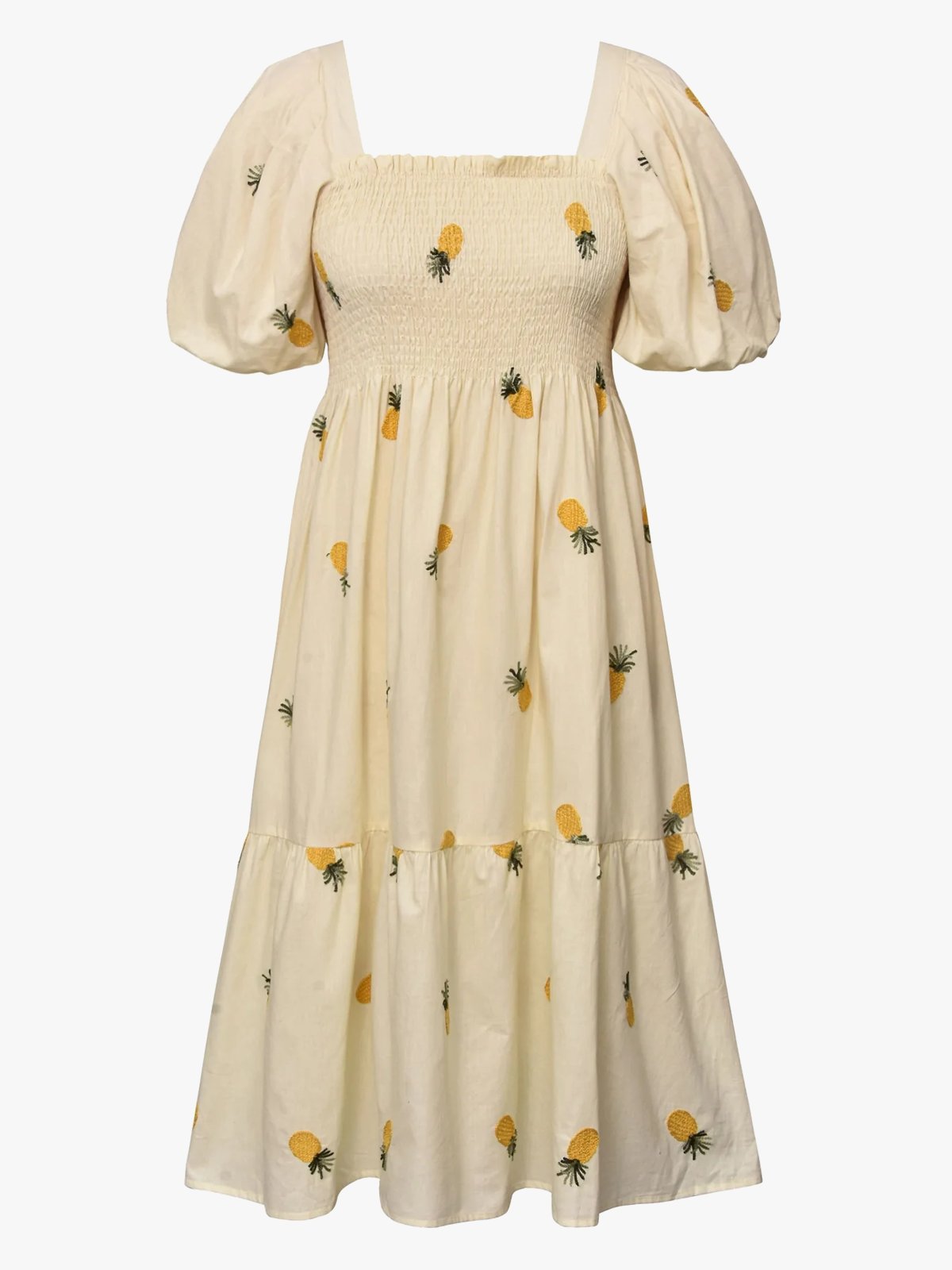 A-View Cheri fruit dress Sand/yellow