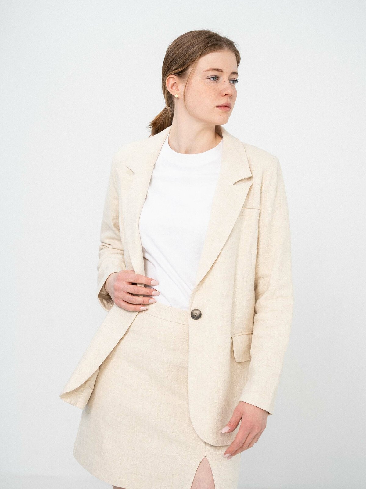 A-View Annali linen blazer Sand