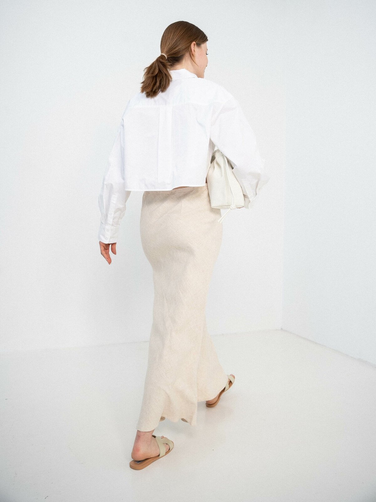 A-View Linen maxi skirt Beige