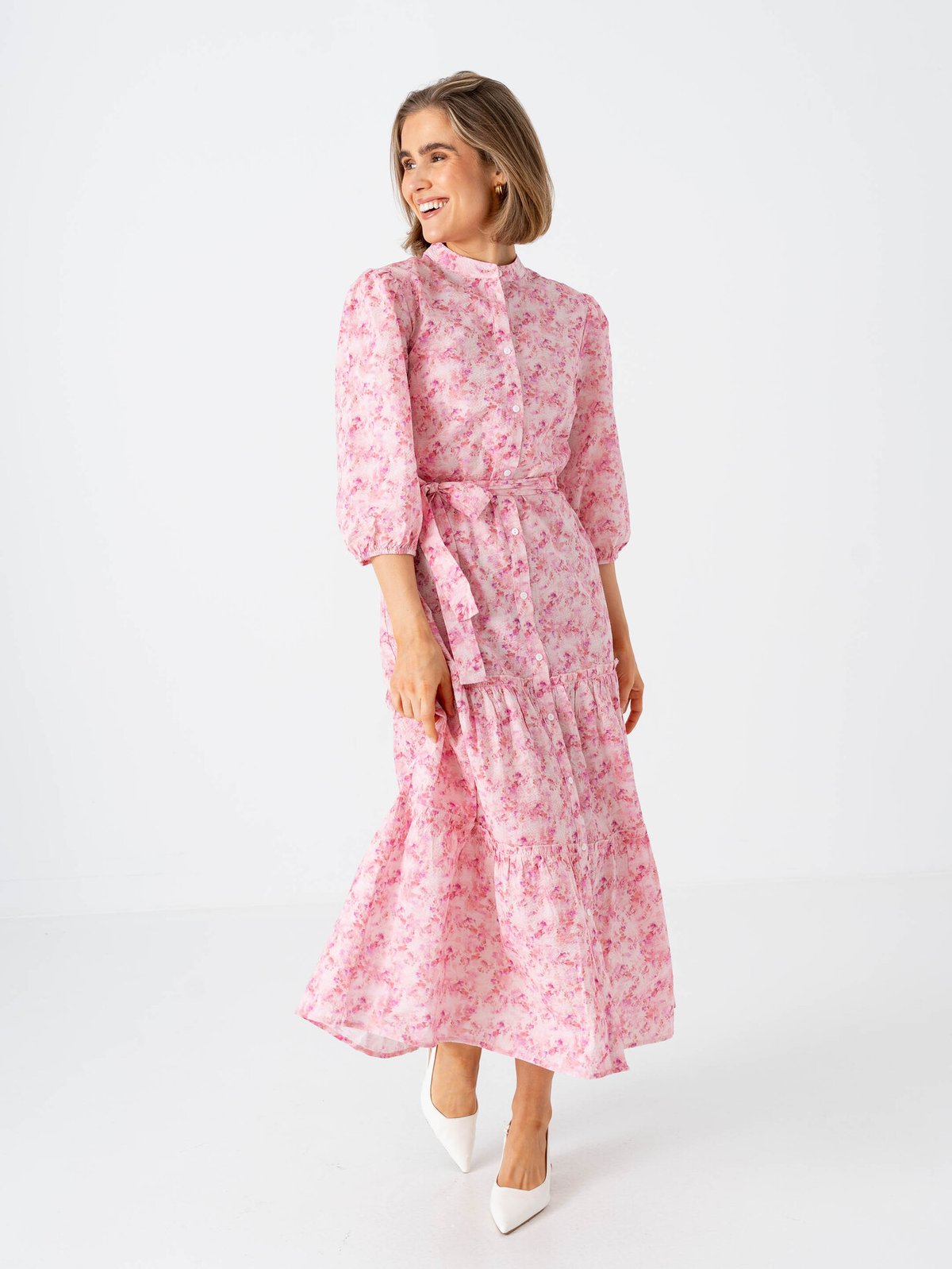 A-View Kate Long Dress Rose / Hot Pink