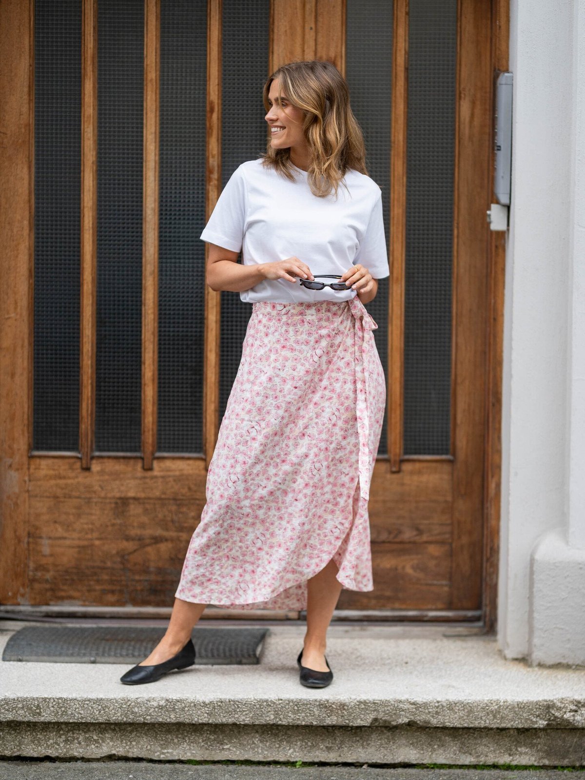 A-View Peony Wrap Skirt Rose/Pink