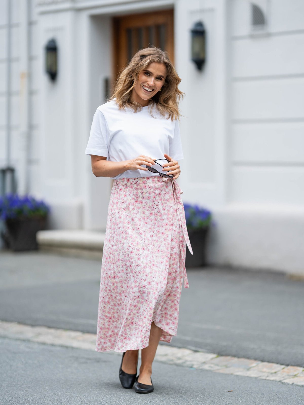 A-View Peony Wrap Skirt Rose/Pink