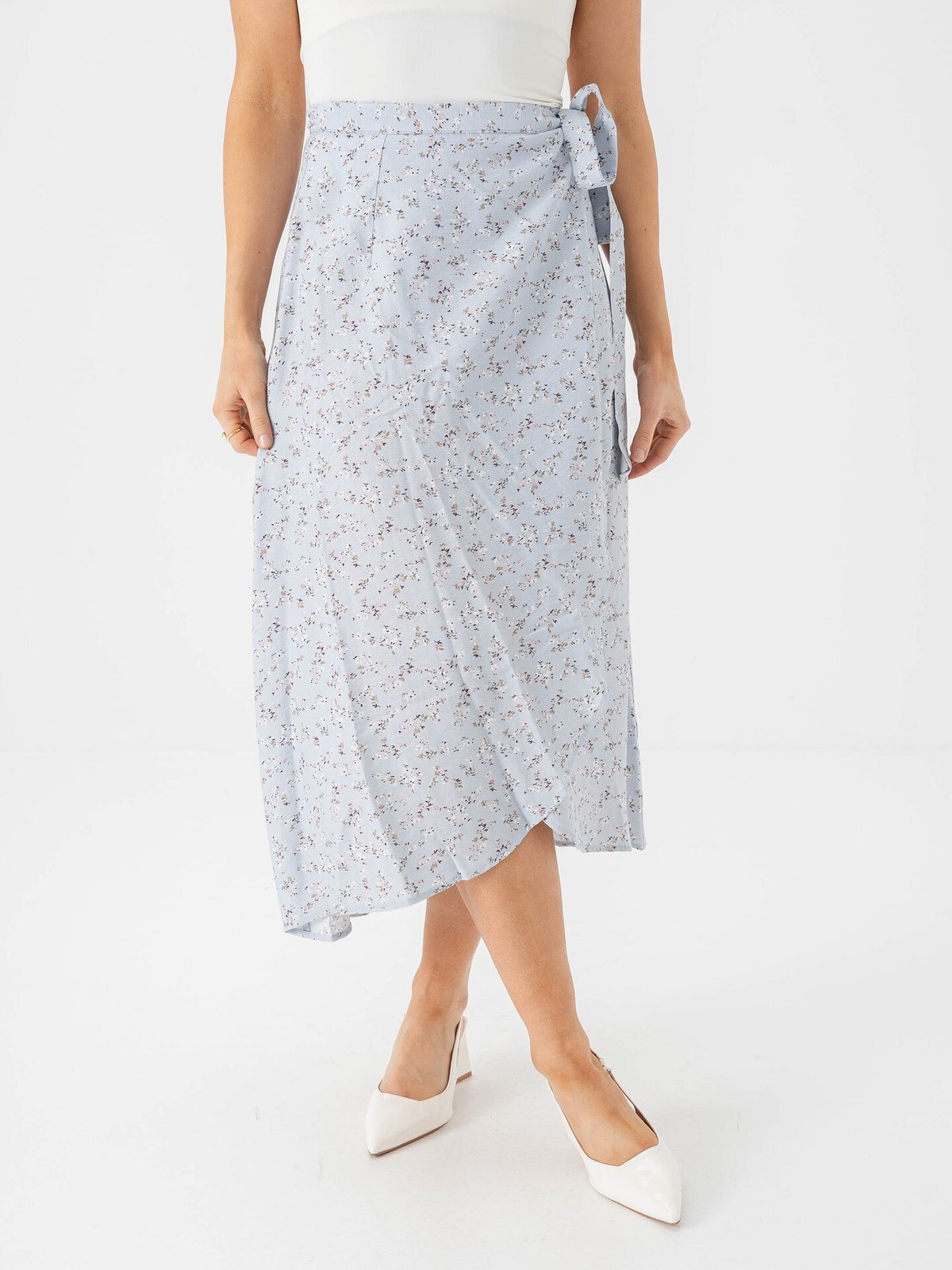 A-View Peony Wrap Skirt Blue / White