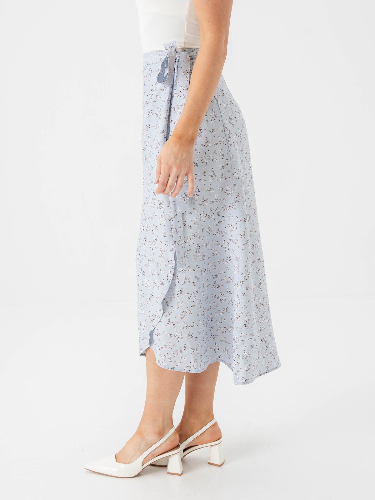 A-View Peony Wrap Skirt Blue / White