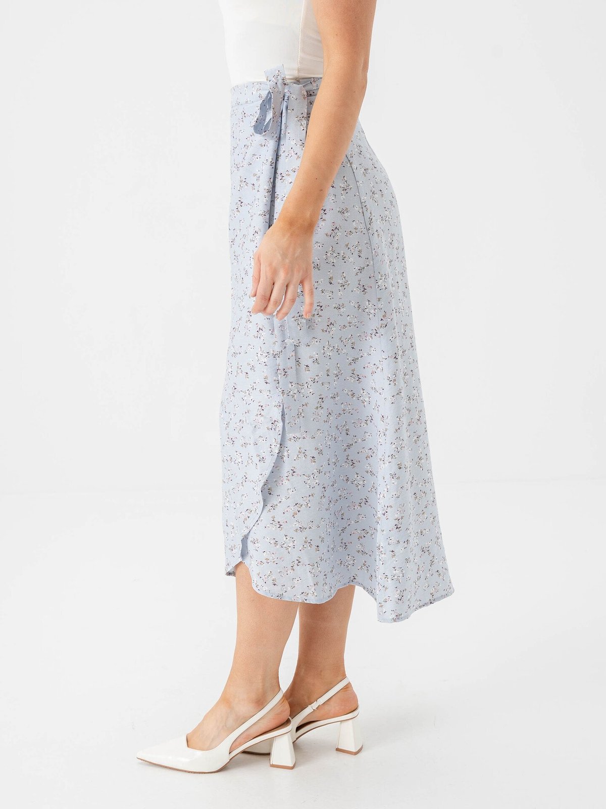 A-View Peony Wrap Skirt Blue / White