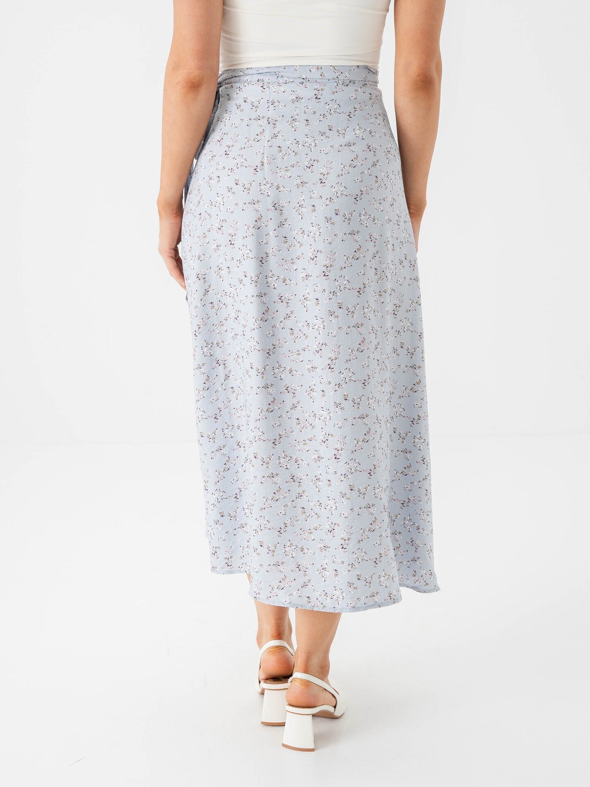 A-View Peony Wrap Skirt Blue / White