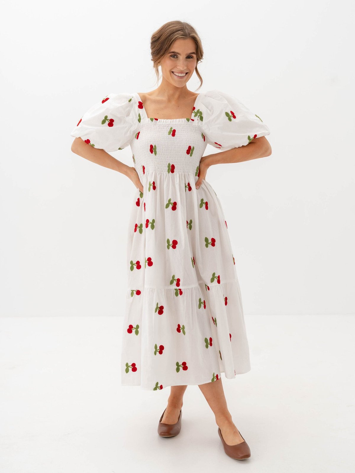 A-View Cheri Fruit Dress White/Red