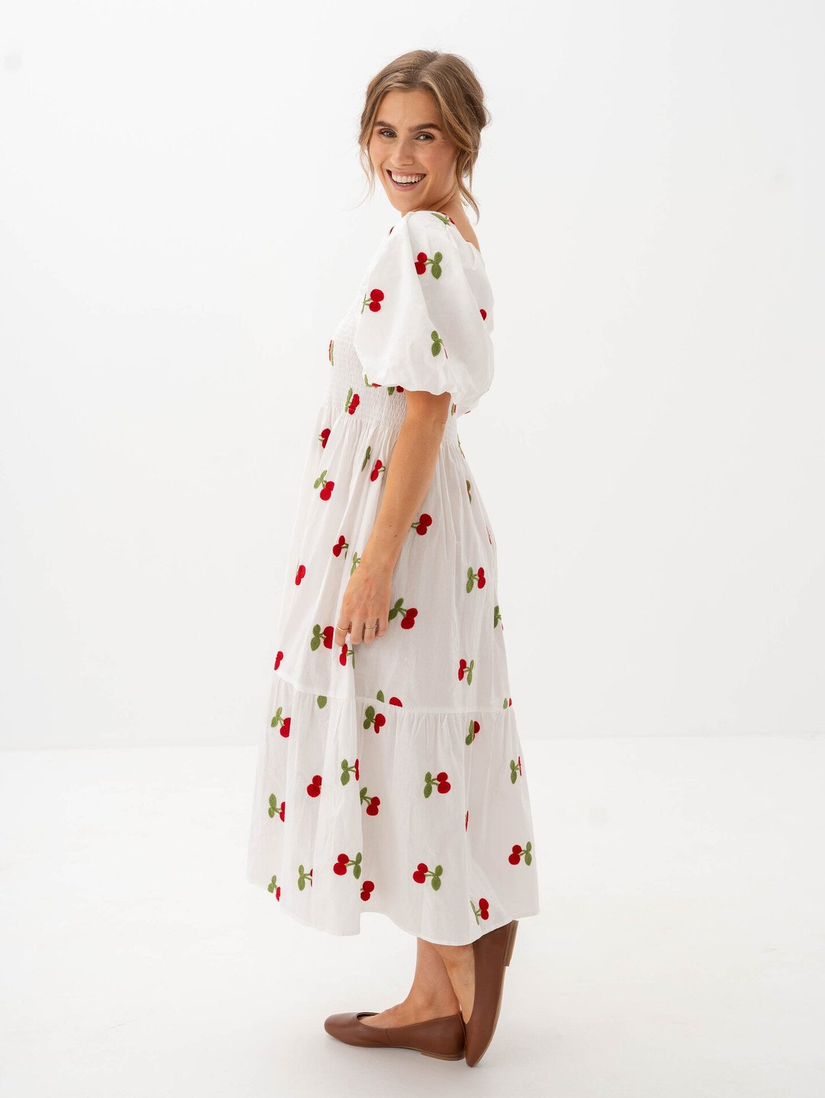 A-View Cheri Fruit Dress White/Red