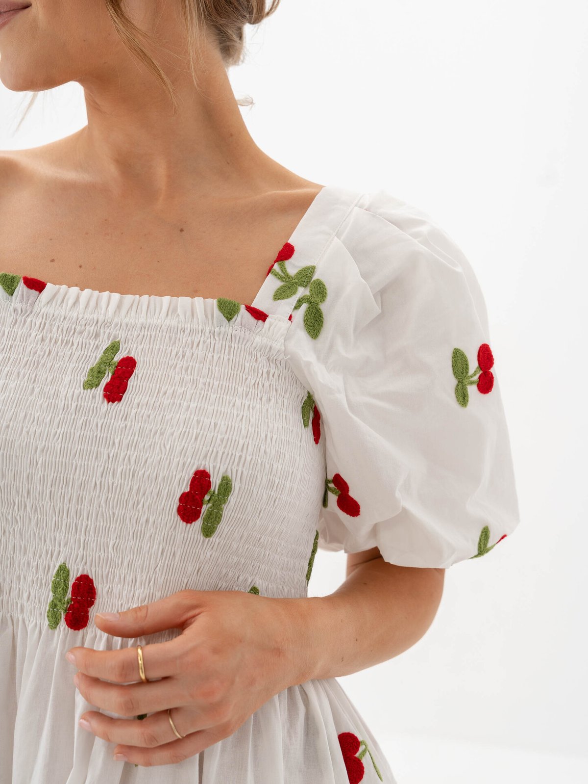 A-View Cheri Fruit Dress White/Red