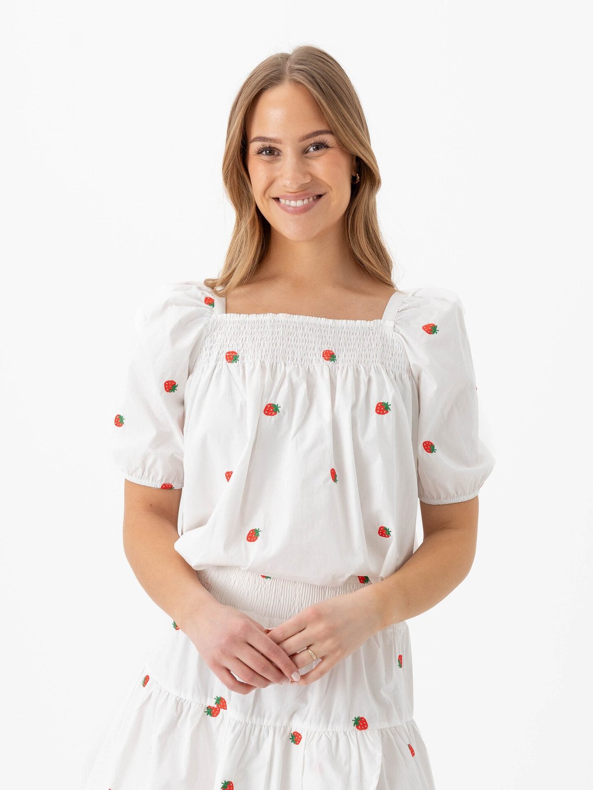 A-View Winnie Blouse White/Red