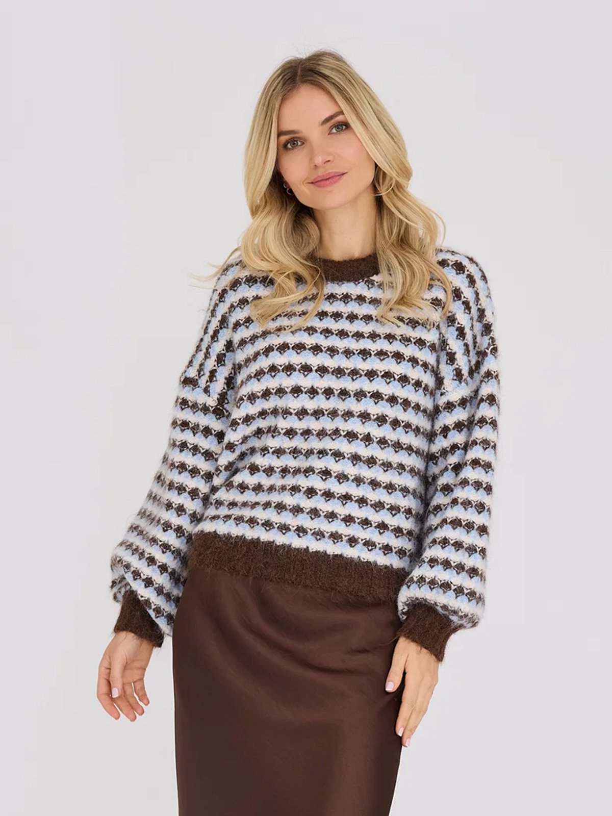 A-View Sassi Knit Pullover Brown/Blue
