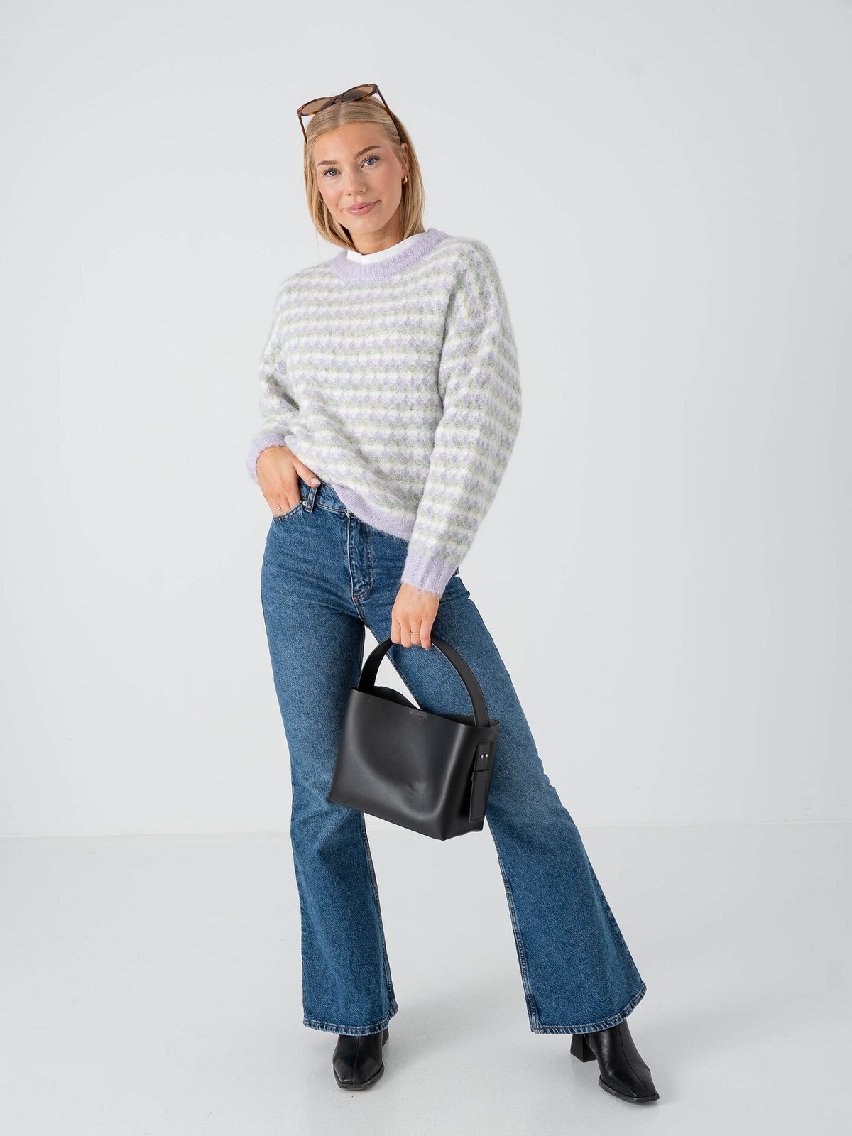 A-View Sassi Knit Pullover Green / Purple