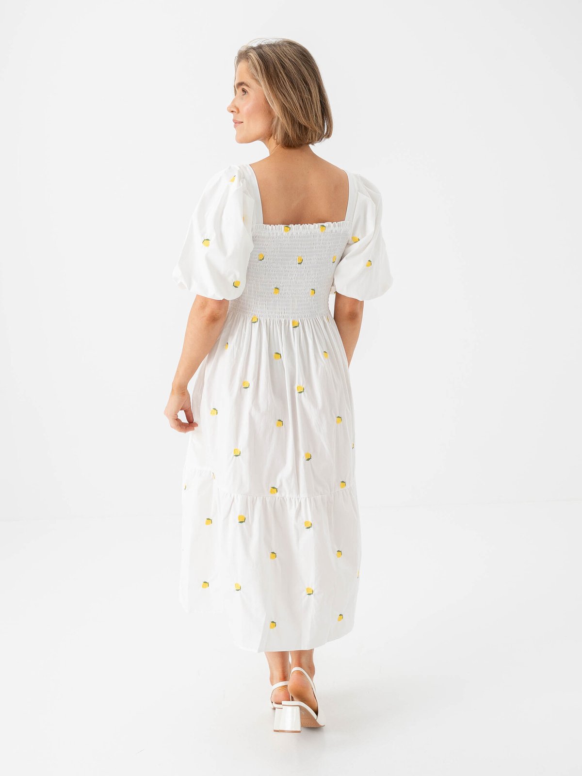 A-View Cheri Fruit Dress White / Yellow
