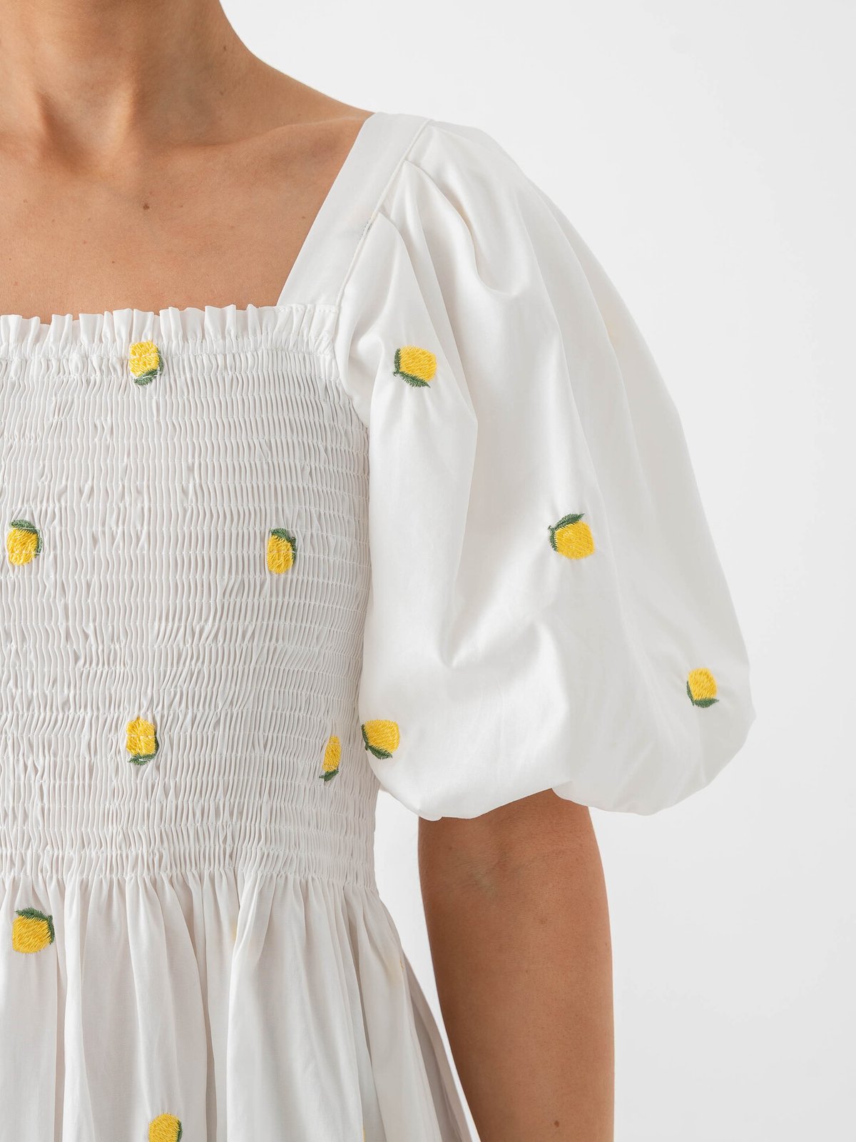 A-View Cheri Fruit Dress White / Yellow
