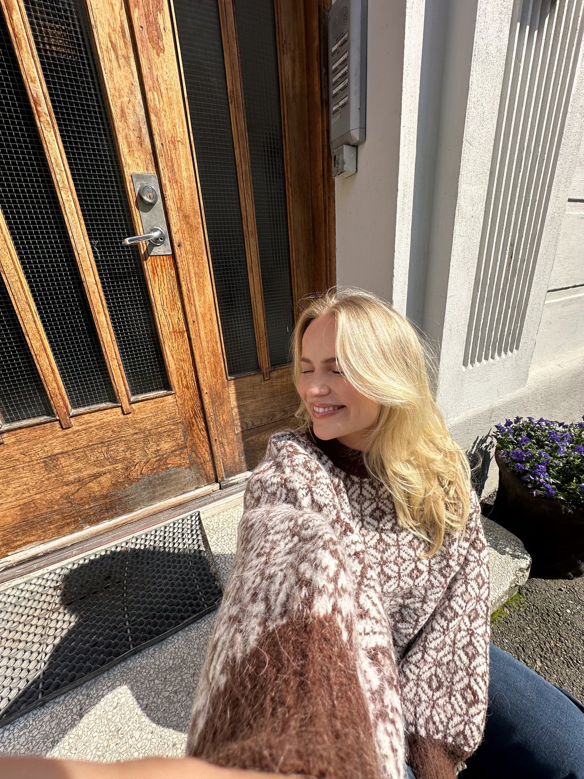 A-View Stavanger Knit Pullover 071 Cream/brown