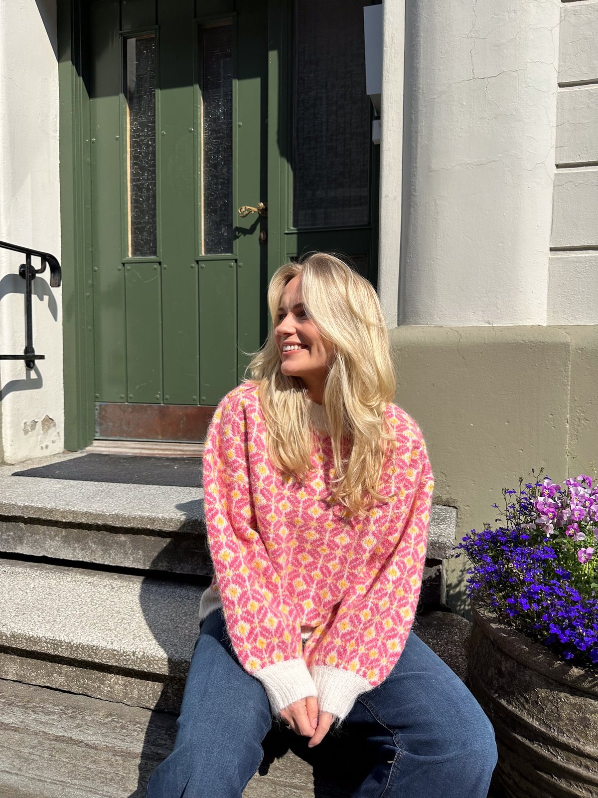 A-View Stavanger Knit Pullover 407 Off white/pink