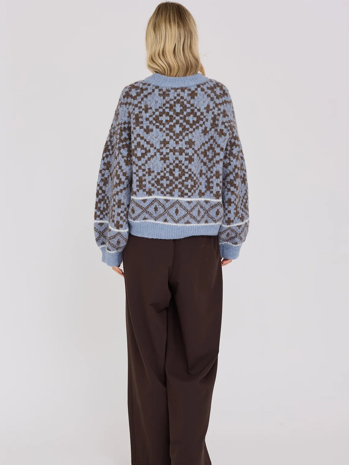 A-View Luxana Knit Pullover Brown / Blue