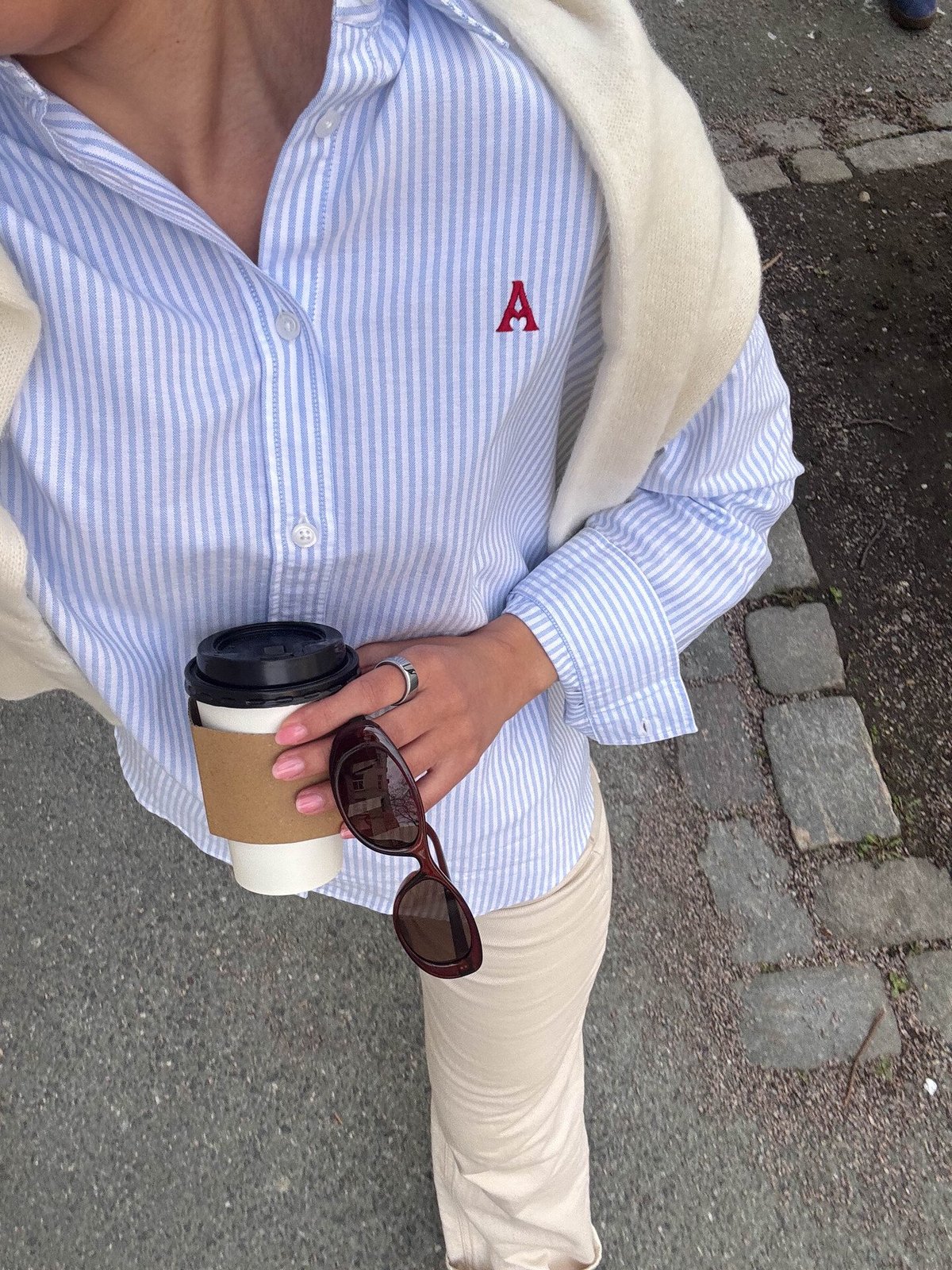 Arnie Says Arc Oxford Classic Stripe Light Blue Stripes