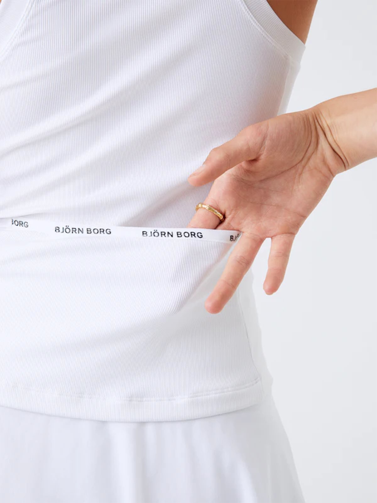 Björn Borg Ace Rib Tank Pocket Brilliant White
