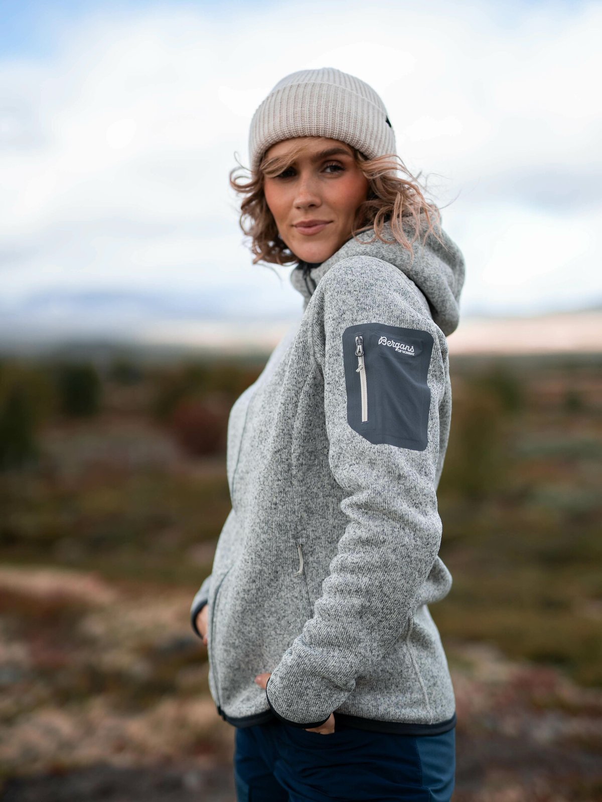 Bergans Kamphaug Knitted Hoodie Chalk Sand