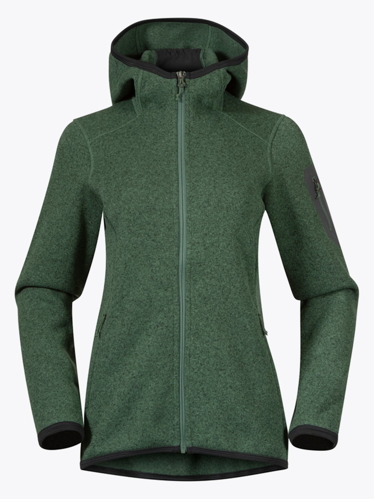 Bergans Kamphaug Knitted Hoodie Dark Jade Green