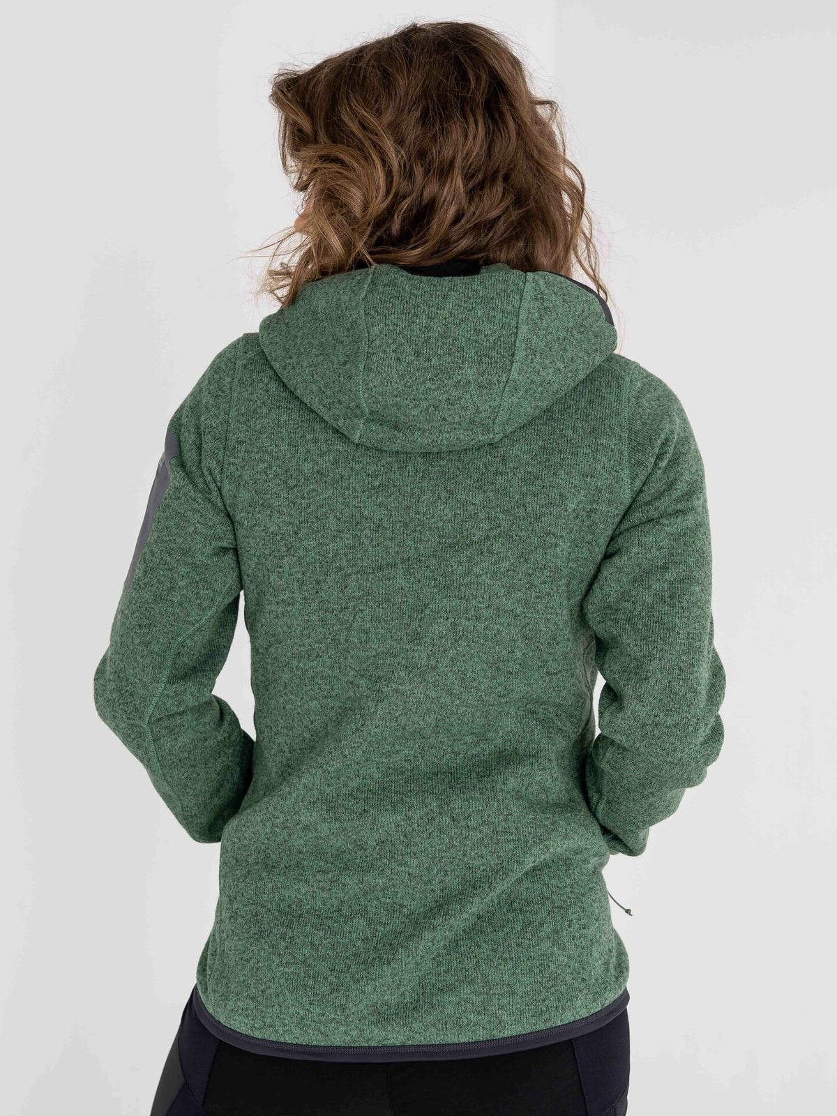 Bergans Kamphaug Knitted Hoodie Dark Jade Green