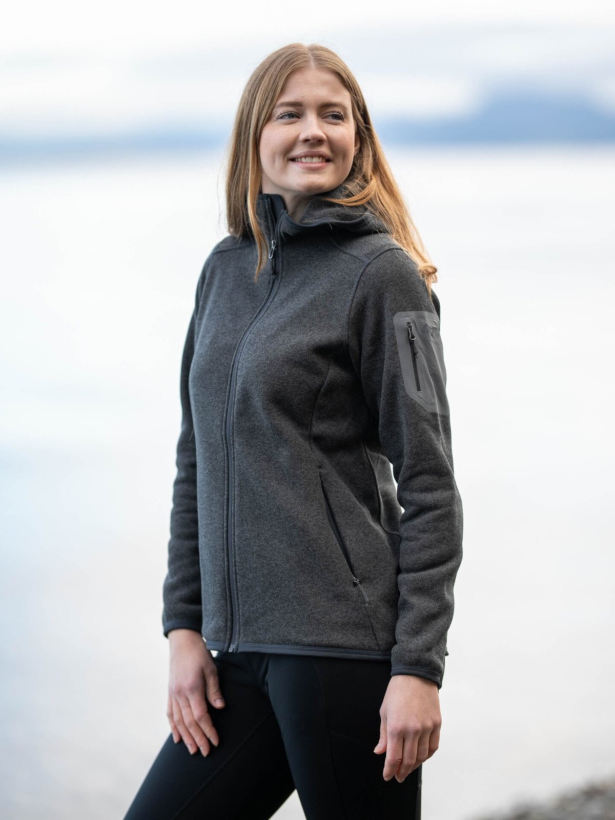 Bergans Kamphaug Knitted Hoodie Dark Shadow Grey