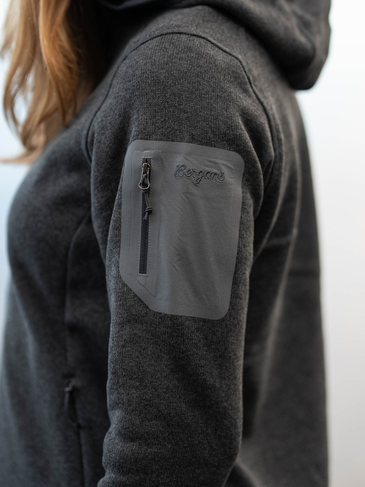 Bergans Kamphaug Knitted Hoodie Dark Shadow Grey