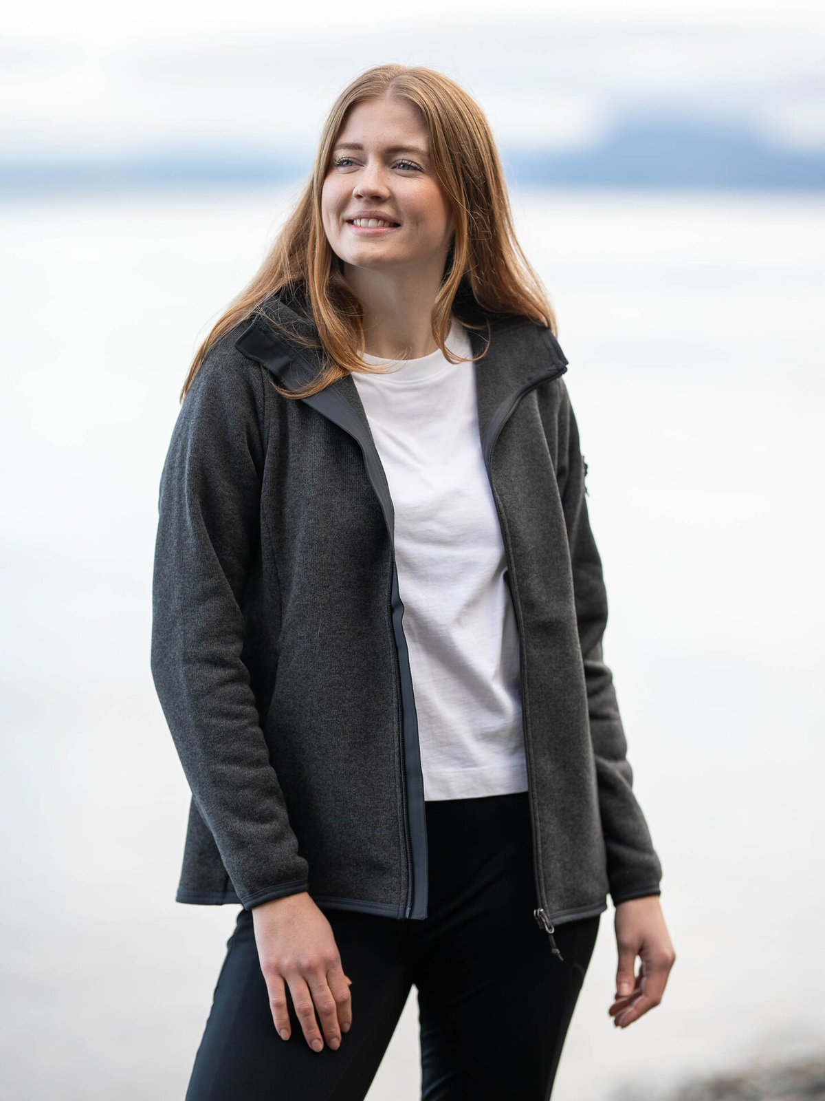 Bergans Kamphaug Knitted Hoodie Dark Shadow Grey