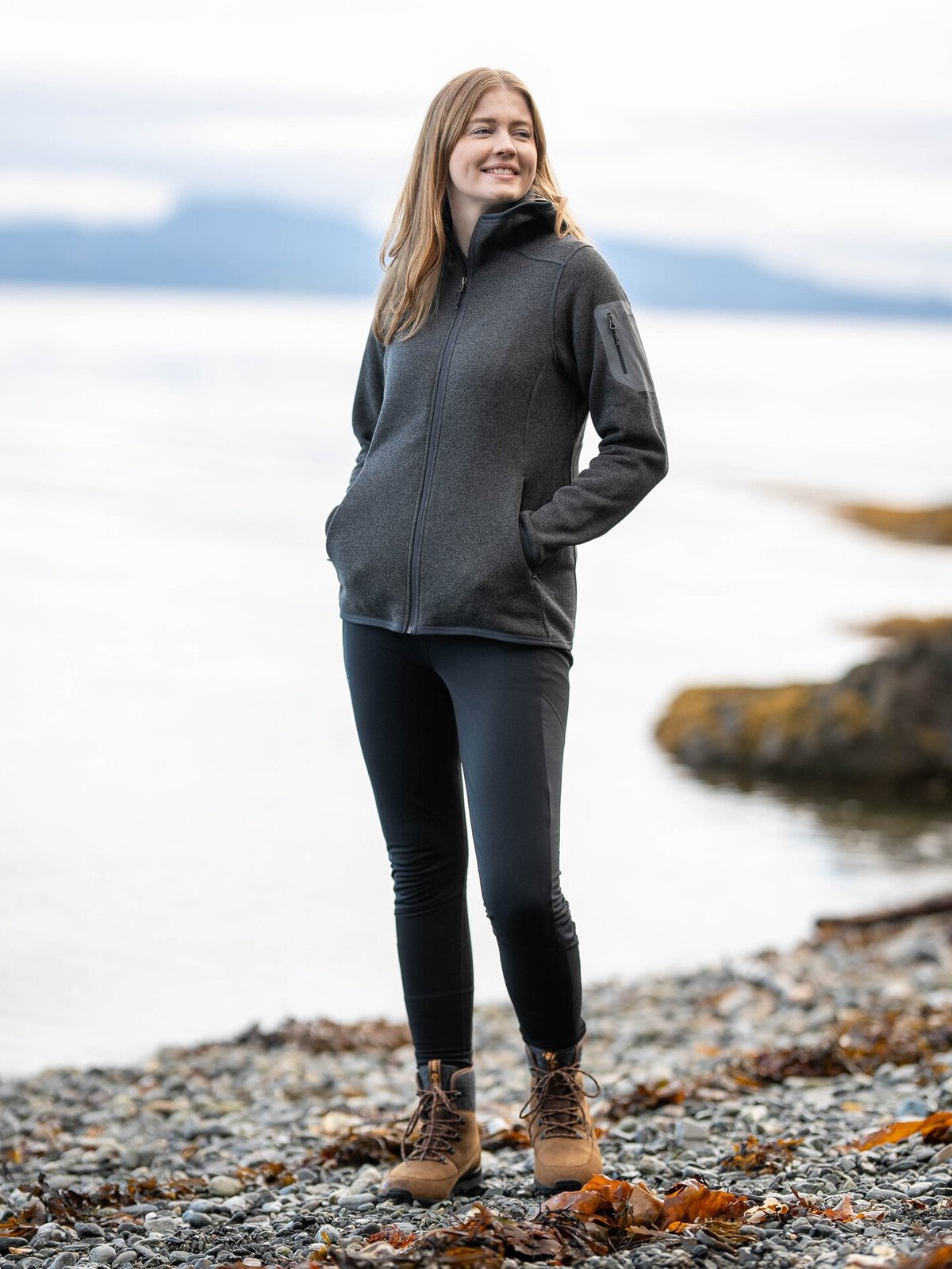 Bergans Kamphaug Knitted Hoodie Dark Shadow Grey