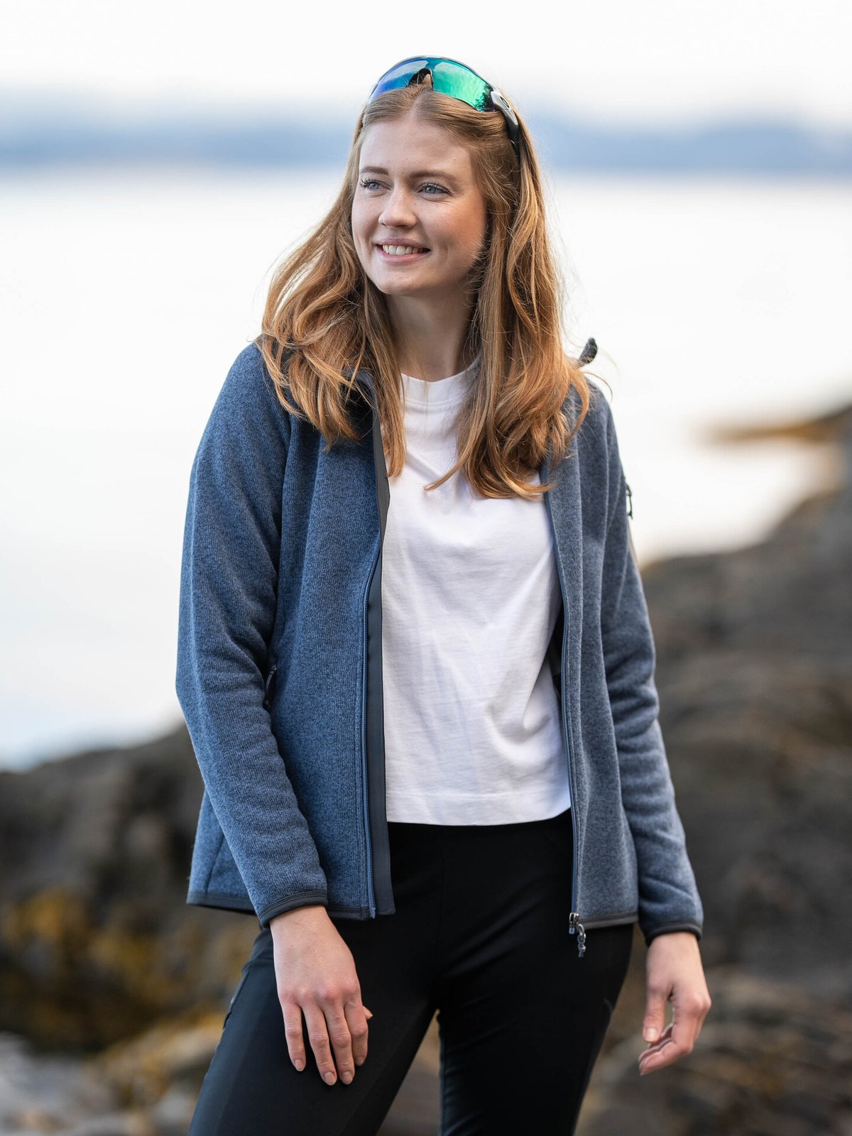 Bergans Kamphaug Knitted Hoodie Granite Blue