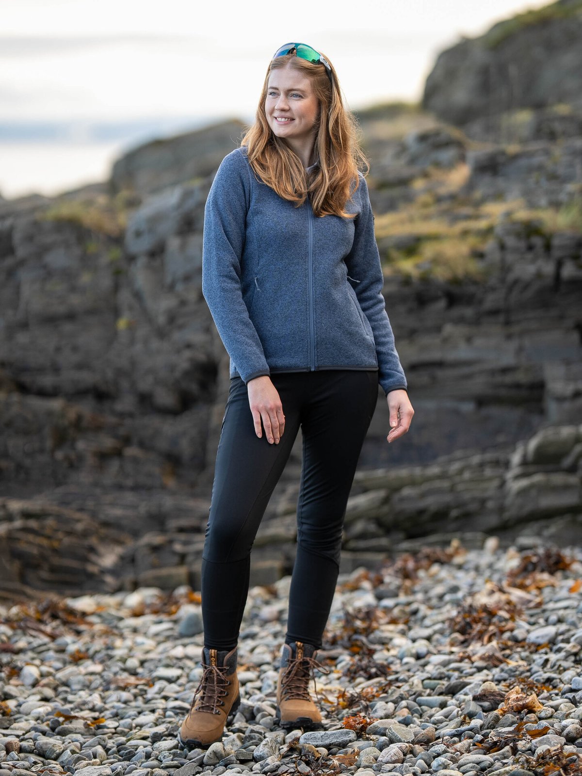 Bergans Kamphaug Knitted Hoodie Granite Blue