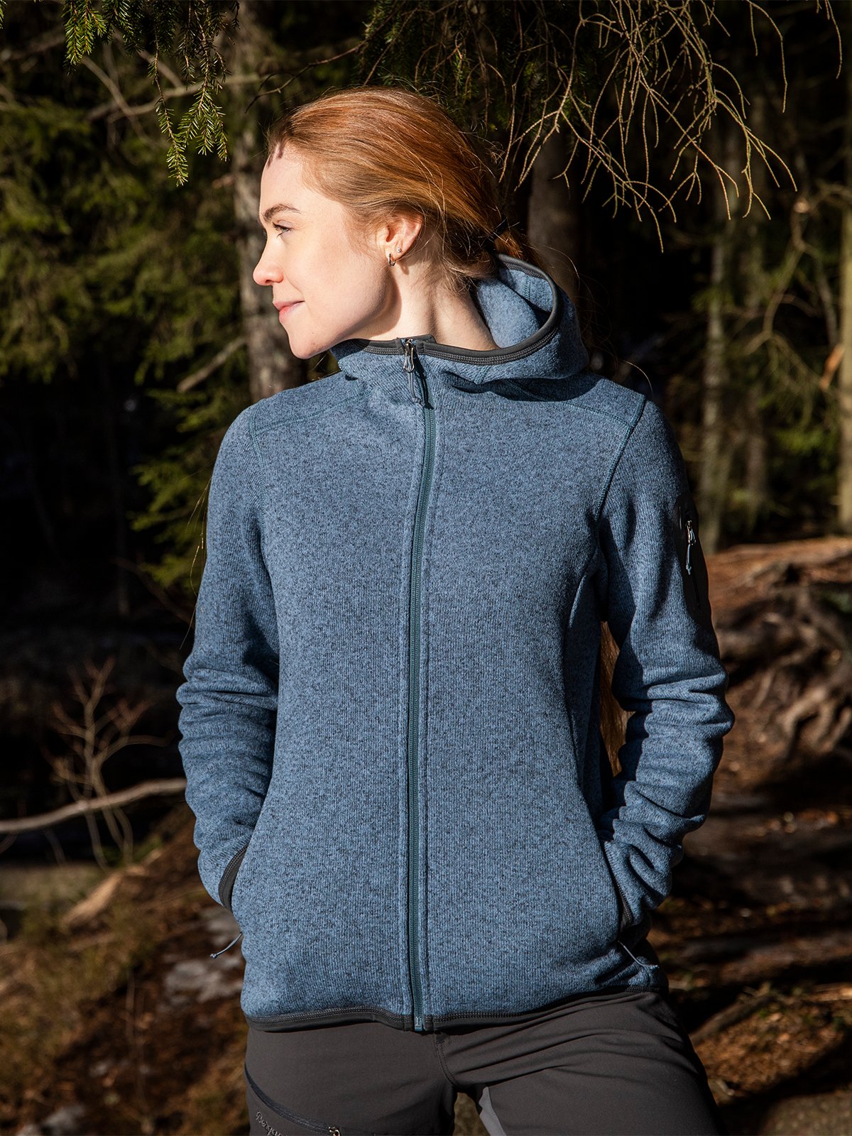 Bergans Kamphaug Knitted Hoodie Orion Blue