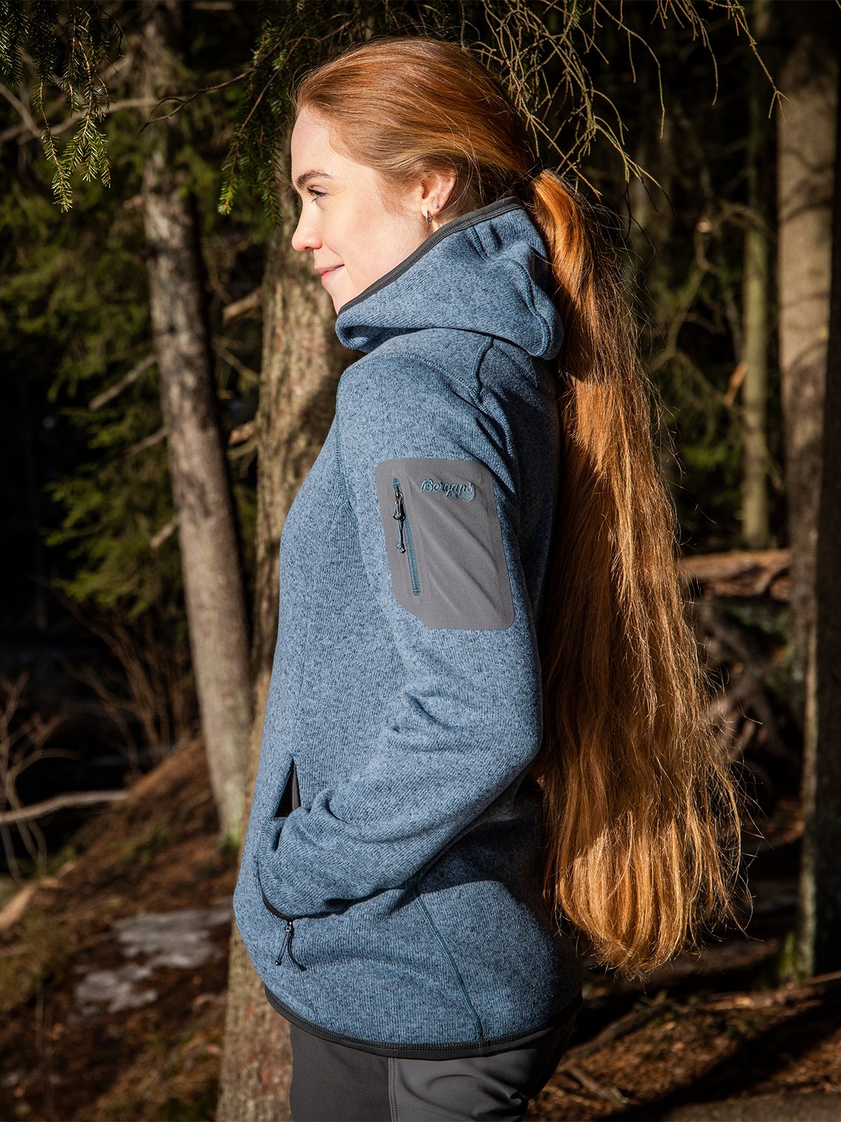 Bergans Kamphaug Knitted Hoodie Orion Blue