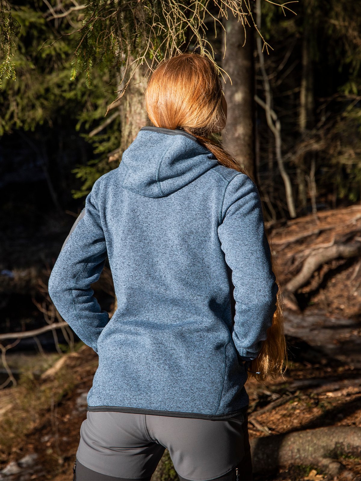 Bergans Kamphaug Knitted Hoodie Orion Blue