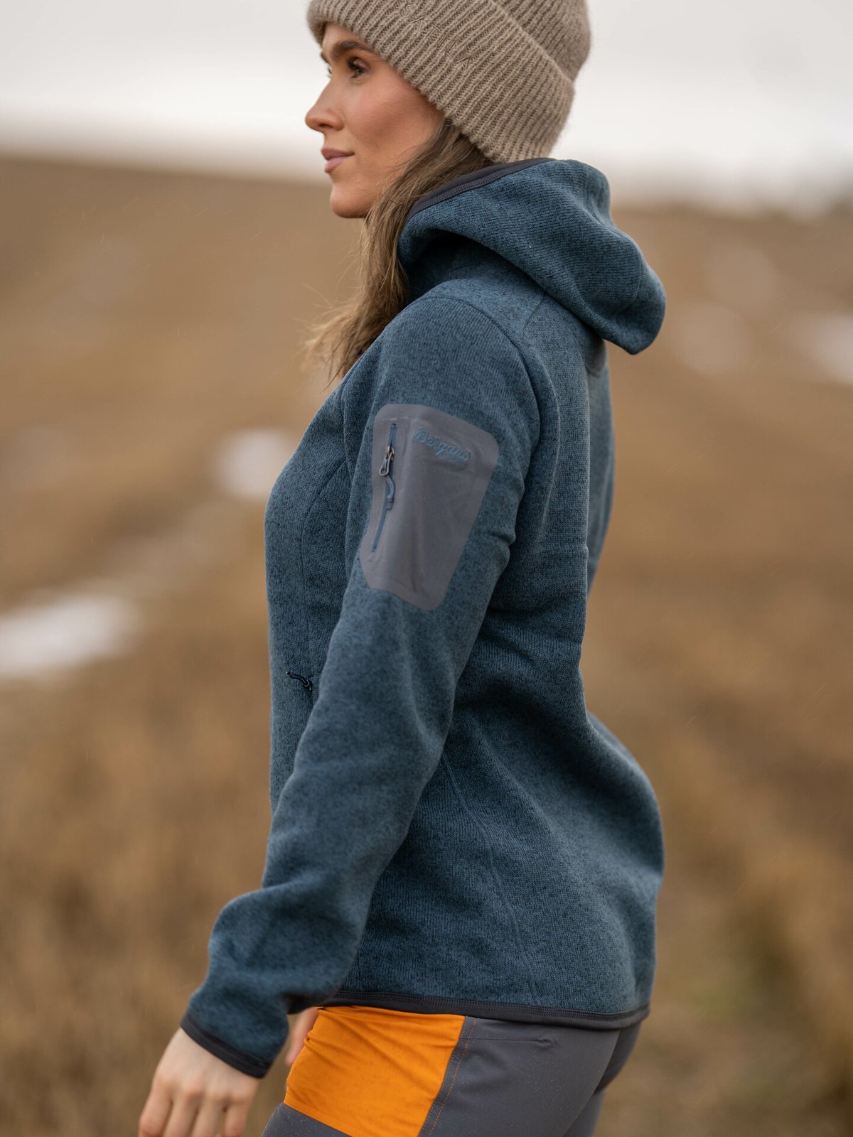 Bergans Kamphaug Knitted Hoodie Orion Blue