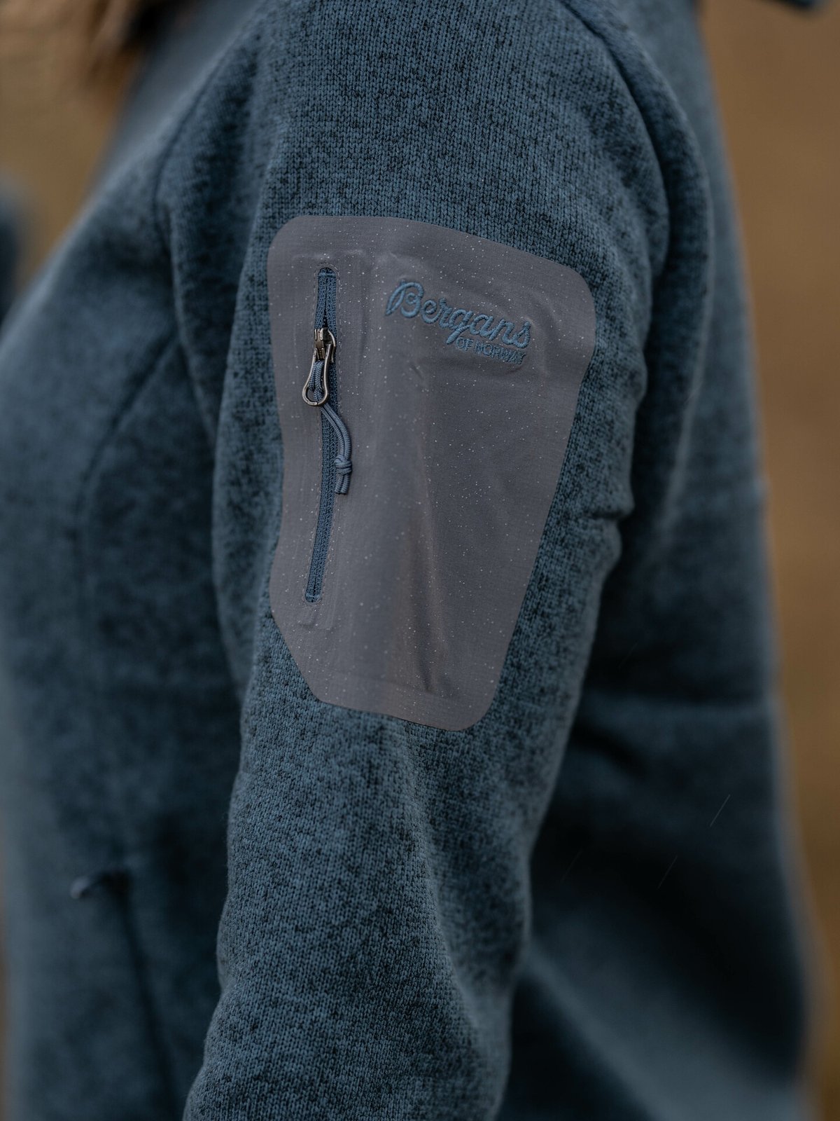 Bergans Kamphaug Knitted Hoodie Orion Blue
