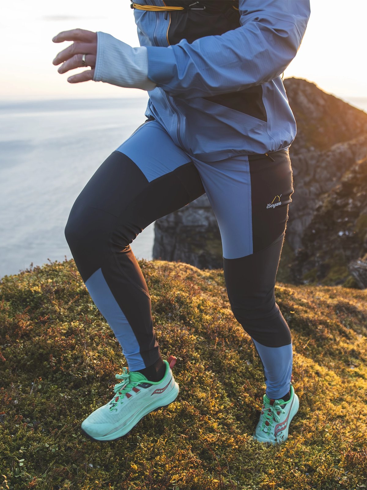 Bergans Y LightLine Progressive Tights Women Elemental Blue / Dark Shadow Grey