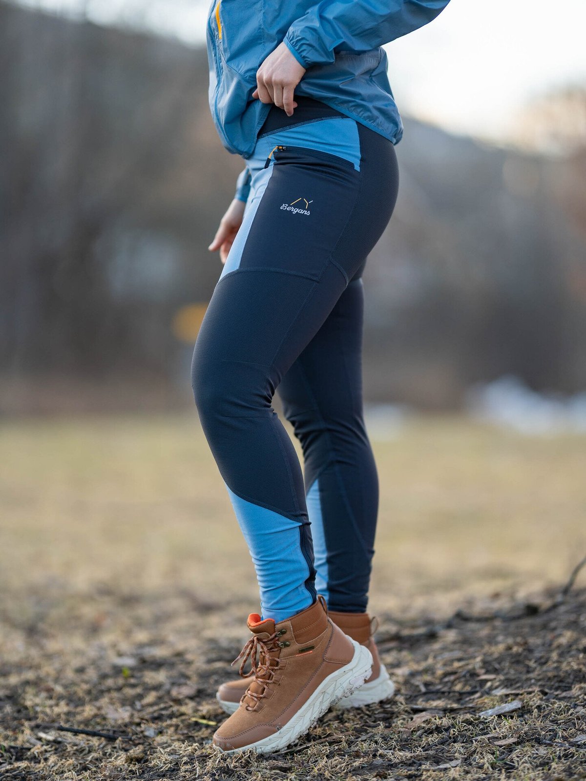 Bergans Y LightLine Progressive Tights Women Elemental Blue / Dark Shadow Grey
